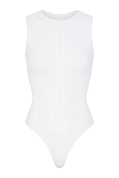 Closed Neck Zip-Up Snatched Swimsuit
